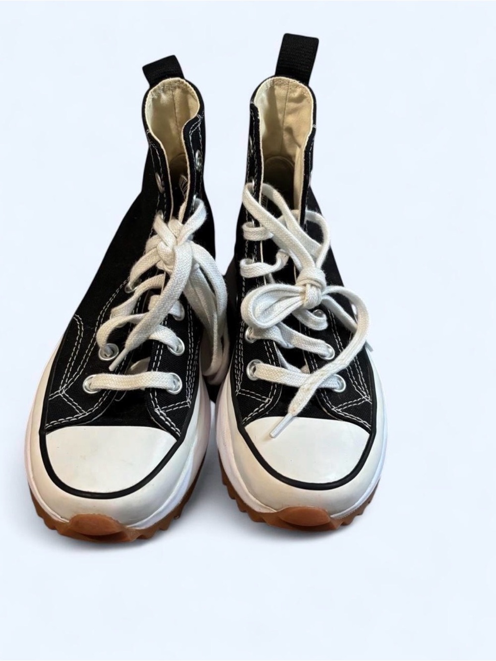 Converse Platforms Black and White High-Top Canvas Sneakers
